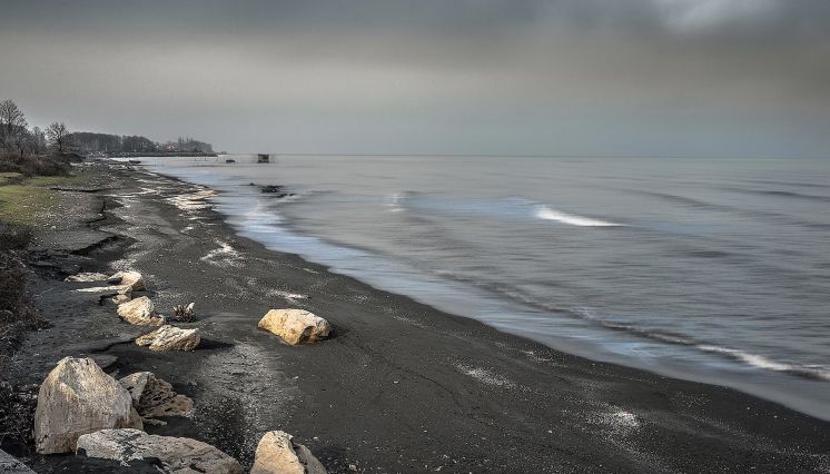 Black sandy beaches